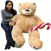 Best Sale 🌟 Big Teddy 🎄 Christmas Giant 5 Ft Teddy Bear with 🍬 Candy Cane Tan ✔️
