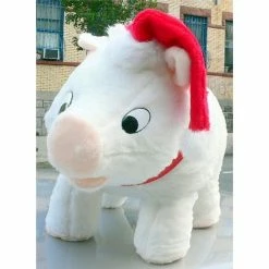 Deals 🎁 Big Teddy Huge Stuffed Pig 27 Inches 🎅 Christmas Santa Hat White 😉