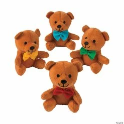 Budget 🌟 Bow Tie Brown Stuffed Bears - 12 Pc. 🎉