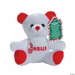 Cheap ⌛ Candy Cane Religious Stuffed Bears with Card - 12 Pc. 🧨