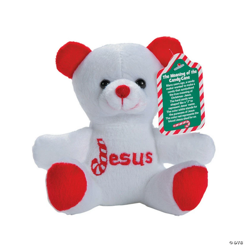 Cheap โ Candy Cane Religious Stuffed Bears with Card - 12 Pc. ๐งจ 1 Cheap โ Candy Cane Religious Stuffed Bears with Card - 12 Pc. ๐งจ