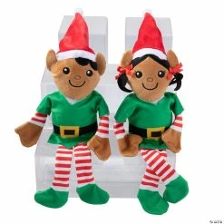Best Sale 🔔 Christmas Black Haired Stuffed Elves - 12 Pc. 🤩