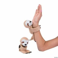 Coupon 🔔 Hugging Stuffed Sloth Slap Bracelets - 12 Pc. ⌛