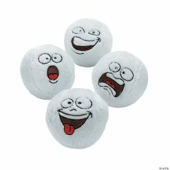 Promo 🧨 Mini Funny Face Stuffed Snowballs - 12 Pc. 🎉