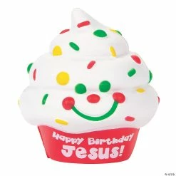 Buy 😀 Scented Happy 🥳 Birthday Jesus Cupcake Slow-Rising Squishies - 6 Pc. 🤩